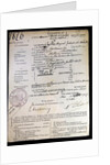The official death sentence of Mata Hari, 1917 by Anonymous