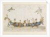 Design for a Bissona, with two gondoliers in Chinese dress, ca 1766-1770 by Anonymous