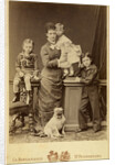 Grand Duchess Maria Fyodorovna with children, Nicholas Alexandrovich, George Alexandrovich and Xenia by Anonymous