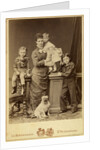 Grand Duchess Maria Fyodorovna with children, Nicholas Alexandrovich, George Alexandrovich and Xenia by Anonymous