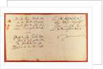 From the Ode to Joy (An die Freude). Autograph manuscript, 1785 by Anonymous