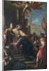 The end of the schism of Anacletus. The Antipope Anacletus II kneeling before Pope Innocent II, um 1 by Anonymous