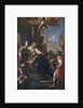 The end of the schism of Anacletus. The Antipope Anacletus II kneeling before Pope Innocent II, um 1 by Anonymous
