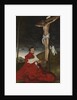 Cardinal Albrecht of Brandenburg kneeling before Christ on the cross, ca 1521-1525 by Anonymous