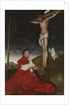 Cardinal Albrecht of Brandenburg kneeling before Christ on the cross, ca 1521-1525 by Anonymous