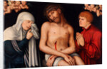 Christ as the Man of Sorrows flanked by the Virgin and St John with Angels, after 1537 by Anonymous