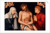 Christ as the Man of Sorrows flanked by the Virgin and St John with Angels, after 1537 by Anonymous
