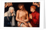 Christ as the Man of Sorrows flanked by the Virgin and St John with Angels, after 1537 by Anonymous