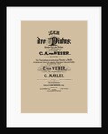 Cover of the vocal score of opera Die drei Pintos by Carl Maria von Weber, 1888 by Anonymous