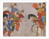 Battle between the Khwarezmian army and the Mongols. Miniature from Jami al-tawarikh (Universal His by Anonymous