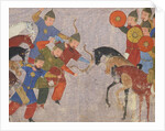 Battle between the Khwarezmian army and the Mongols. Miniature from Jami al-tawarikh (Universal His by Anonymous