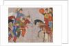 Battle between the Khwarezmian army and the Mongols. Miniature from Jami al-tawarikh (Universal His by Anonymous