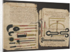 Surgical instruments. Manuscript of Al-Tasrif (The Method of Medicine) by Abulcasis, ca 1213-1223 by Anonymous