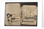 Surgical instruments. Manuscript of Al-Tasrif (The Method of Medicine) by Abulcasis, ca 1213-1223 by Anonymous