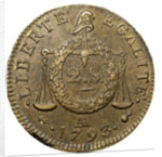 Coin 2 Sols. The National Convention period. Revers, Inscription: Liberté Égalité, 1793 by Anonymous