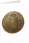 Coin 2 Sols. The National Convention period. Avers, Inscription: Les hommes sont tous égaux devant l by Anonymous