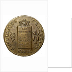 Coin 2 Sols. The National Convention period. Avers, Inscription: Les hommes sont tous égaux devant l by Anonymous