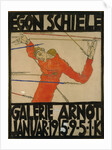 Self-portrait as Saint Sebastian. Poster for Schieles Exhibition at the Arnot Gallery, 1915 by Anonymous