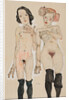 Two Naked Girls with Black Stockings, 1910 by Anonymous