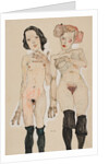 Two Naked Girls with Black Stockings, 1910 by Anonymous