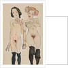 Two Naked Girls with Black Stockings, 1910 by Anonymous