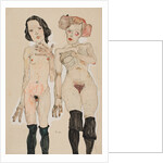 Two Naked Girls with Black Stockings, 1910 by Anonymous