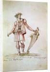 Portrait of Jacopo Peri. Costume design of Arion in the 5th Intermedio of La Pellegrina, by Anonymous