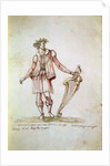 Portrait of Jacopo Peri. Costume design of Arion in the 5th Intermedio of La Pellegrina, by Anonymous