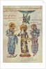 Ivan Alexander of Bulgaria with Jesus Christ and Constantine Manasses (Miniature of Manasses chronic by Anonymous