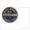 Mail sticker for the guests of the Hotel Kölner Hof in Frankfurt am Main, c. 1900 by Anonymous