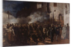 Firemen running to a blaze, 1851 by Anonymous