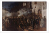 Firemen running to a blaze, 1851 by Anonymous