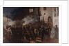 Firemen running to a blaze, 1851 by Anonymous
