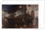 Firemen running to a blaze, 1851 by Anonymous