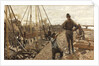 The pile driving on the Van Diemenstraat in Amsterdam, 1897 by Anonymous
