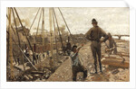 The pile driving on the Van Diemenstraat in Amsterdam, 1897 by Anonymous