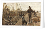The pile driving on the Van Diemenstraat in Amsterdam, 1897 by Anonymous