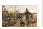 The pile driving on the Van Diemenstraat in Amsterdam, 1897 by Anonymous