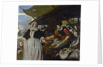 Adriana van Heusden and her Daughter at the New Fish market in Amsterdam, 1662 by Anonymous