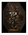 Carnations, dahlias and hyacinths in a vase, c. 1670 by Anonymous