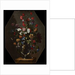 Carnations, dahlias and hyacinths in a vase, c. 1670 by Anonymous