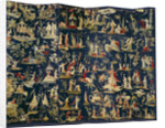 A pair of Brussels Chinoiserie tapestry-covered six-fold screens, ca 1712 by Anonymous