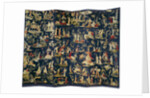 A pair of Brussels Chinoiserie tapestry-covered six-fold screens, ca 1712 by Anonymous