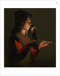 A young boy with a pipe, blowing on a firebrand, 1645-1648 by Anonymous