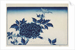 Aizuri-e with flowers, by Anonymous