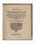 Aviso. Relation oder Zeitung. Title page of the first edition, 1609 by Anonymous