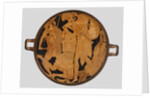 Cup with Achilles slaying Penthesilea. Red-figure pottery, ca 470-460 BC by Anonymous