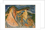 Fehmarn Dunes With Bathers Under Japanese Umbrellas, 1913 by Anonymous