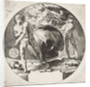 God creates heaven and earth from a sphere representing unformed chaos by Anonymous