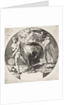 God creates heaven and earth from a sphere representing unformed chaos by Anonymous